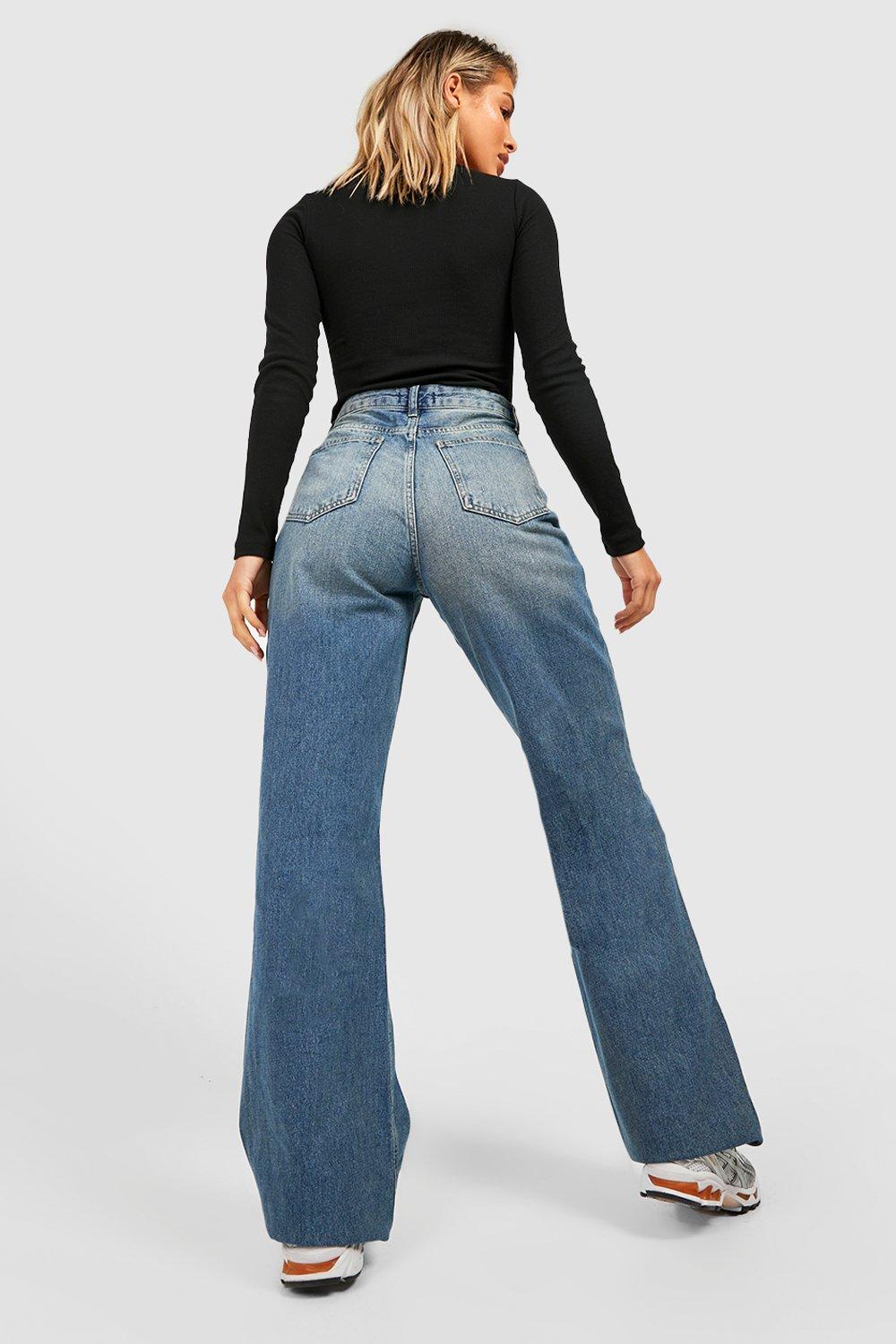 Jeans large taille haute clearance